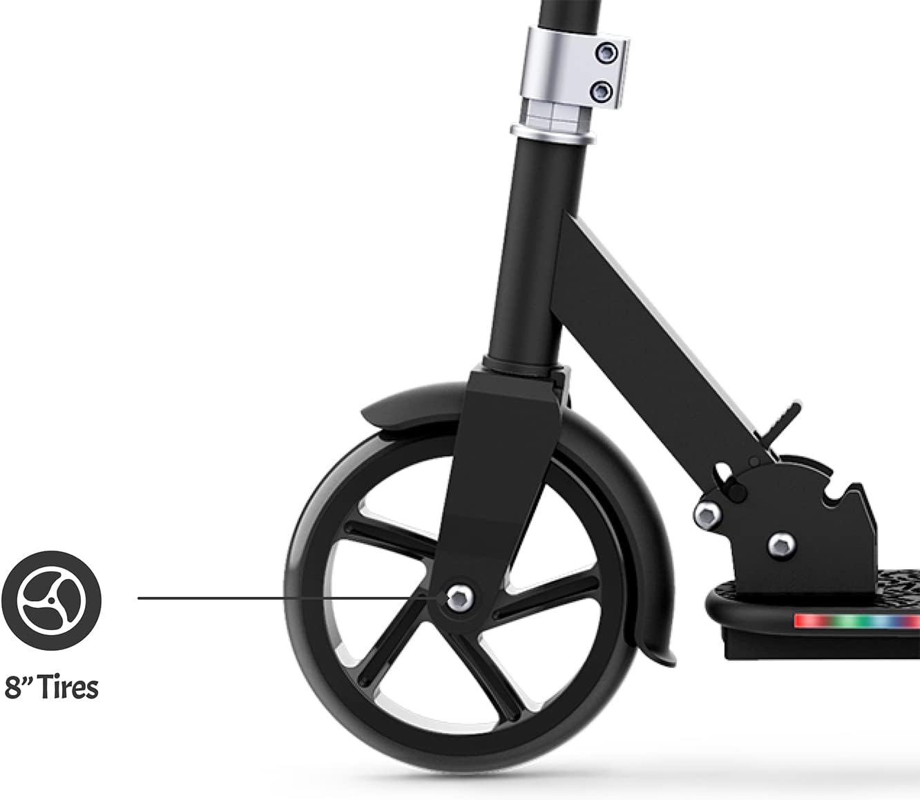 Jetson Jupiter Jumbo 2-Wheel Kick Scooter, Sturdy Wide Deck, Height Adjustable Handlebar, Rear Brake, Easy-Folding Mechanism, 8 inch wheels