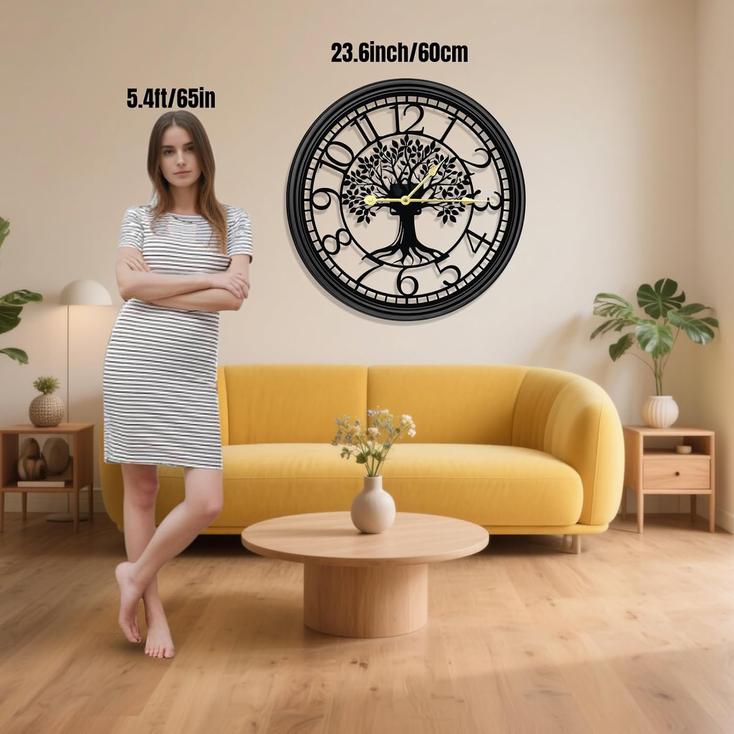 Big Wall Clock - Wall Clocks for Living Room Decor, Quiet and No Ticking Suitable for Wall Decor, Living Room Decoration, Kitchen Decoration