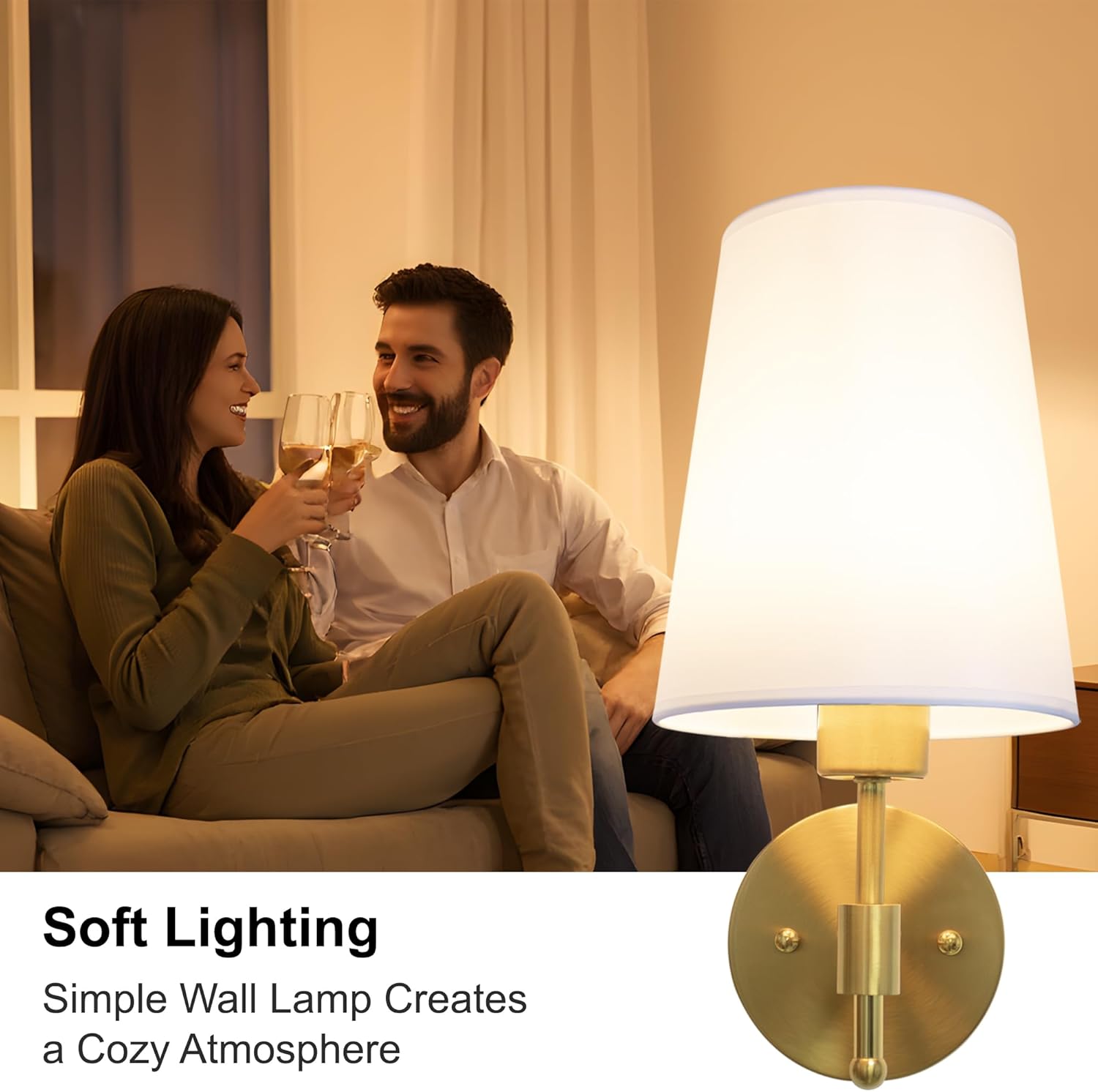 Battery Operated Wall Sconces Set of 2, Rechargeable Gold Wall Sconce with Remote Control, 12 Colors RGB Magnetic Bulb, Wireless Battery Wall Lamp for Bedroom Living Room Hallway