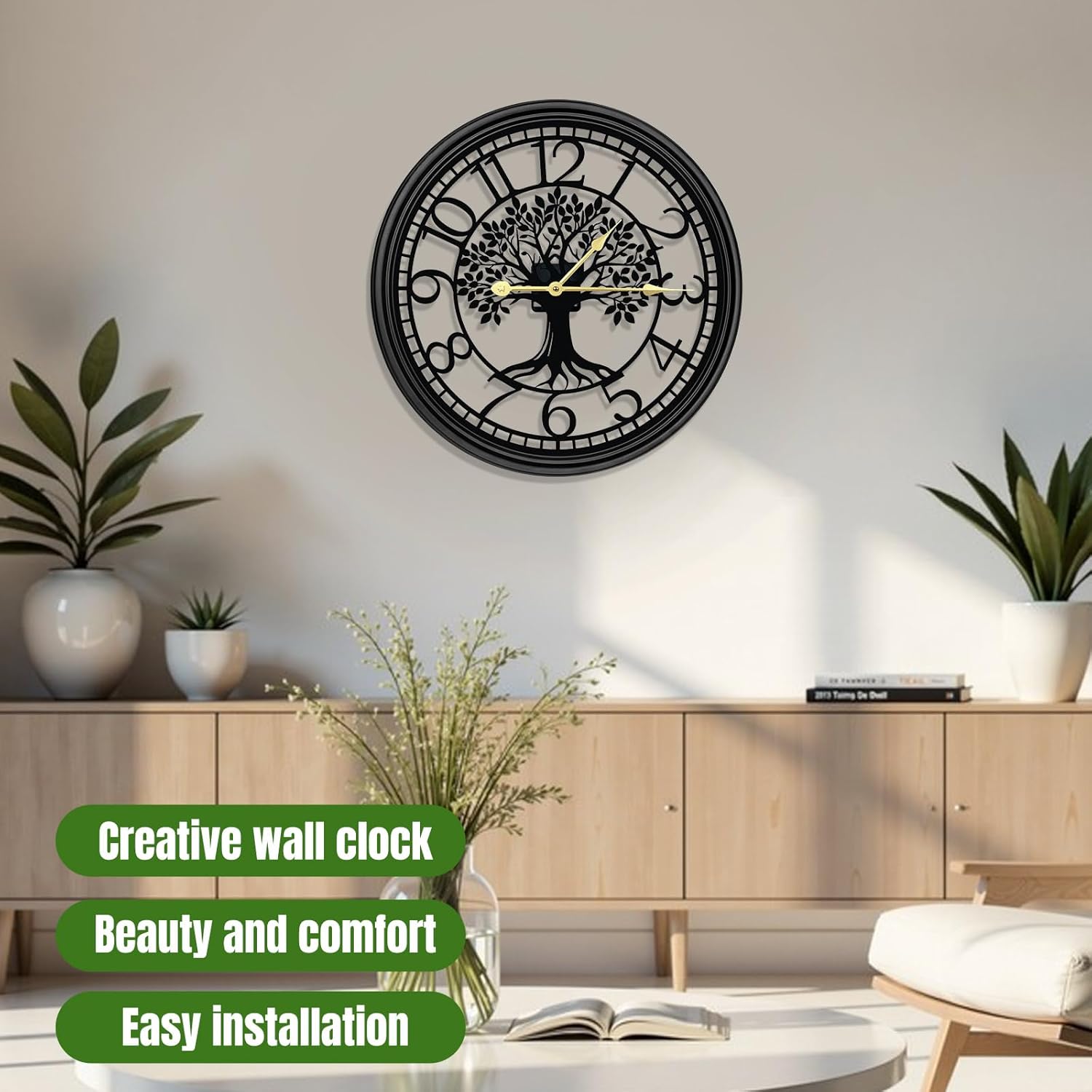 Big Wall Clock - Wall Clocks for Living Room Decor, Quiet and No Ticking Suitable for Wall Decor, Living Room Decoration, Kitchen Decoration